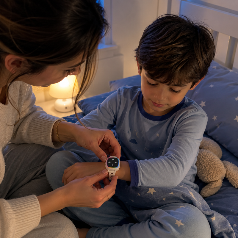 Choosing the NightSense alert mode on the wrist alarm